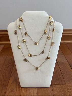 Boho Gold Tone Medallion Extra Long Chain Necklace